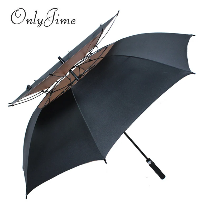 

Only Jime Gold Inch Super Large Double Umbrella Plastic 30 Golf Umbrella Straight Long Handle Automatic Umbrella Wind Resistant