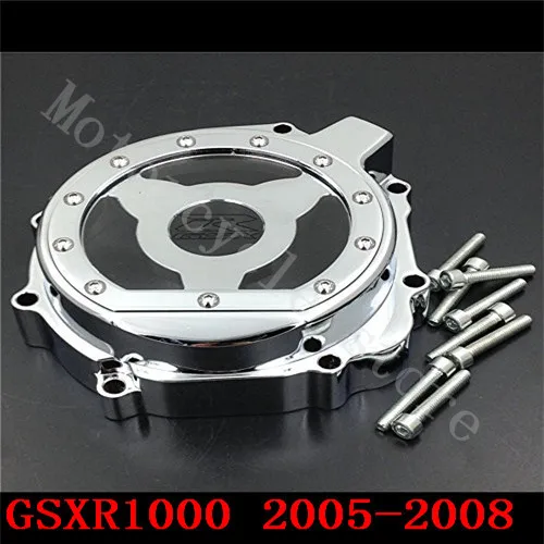 Пригодный для Suzuki GSXR1000 системы GSX-Р 1000 2005 2006 2007 2008 GSXR мотоцикл двигателя статора крышка видеть сквозь хром левая сторона К5 К7 Пригодный для Suzuki GSXR1000 системы GSX-Р 1000 2005 2006 2007 2008 GSXR мотоцикл двигателя статора крышка видеть сквозь хром левая сторона К5 К7