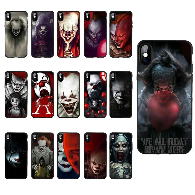 

M124 Pennywise Clown Horror Black Silicone Case Cover For Apple iPhone 11 Pro XR XS Max X 8 7 6 6S Plus 5 5S 5G SE