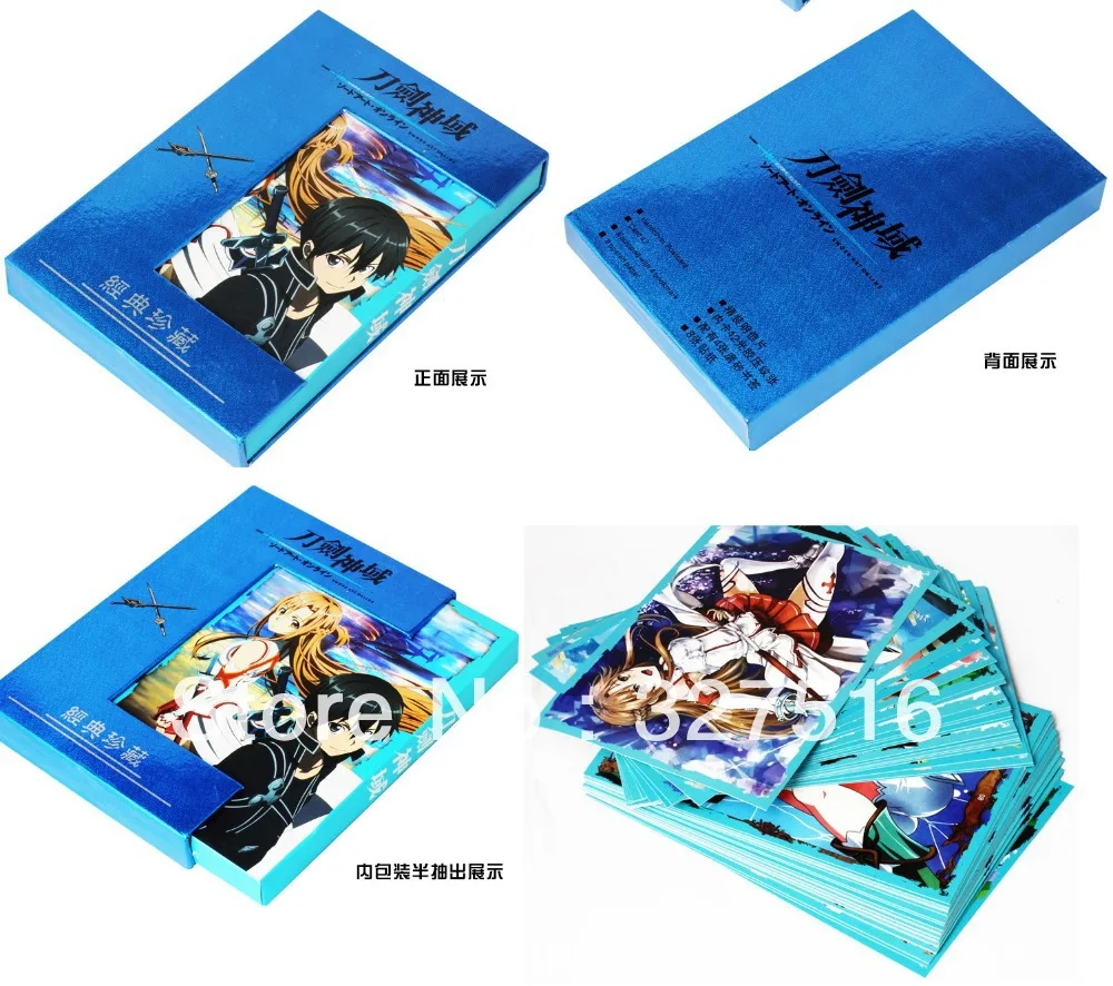 japan anime sword art online fashion postcards bookmarks christmas