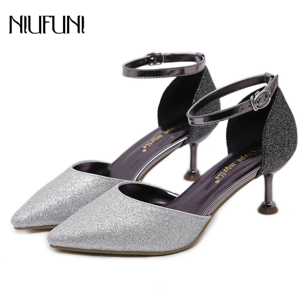 

Pointed 2020 Women's Sandals New Ladies High Heels Casual Shoes High Heels Hollow Belt Buckle Color Matching Shoes Female Sexy
