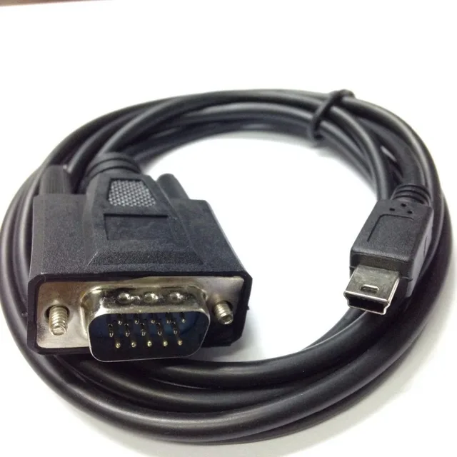 1.5M Mini USB Male 5 pin To VGA D SUB 15 pins Male Adapter Cable For