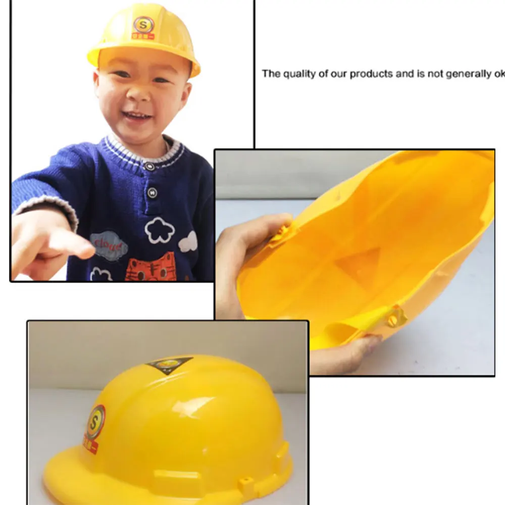 Дети моделирование шлем ролевые игры строительного инженера желтая шляпа безопасности Образование Детские игрушки
