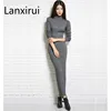 Sweater Dress Knitted Woman Cashmere Sweaters Dresses Warm Winter Long Sleeve Sexy Slim Female Pullovers Turtleneck Maxi Elegant ► Photo 1/6