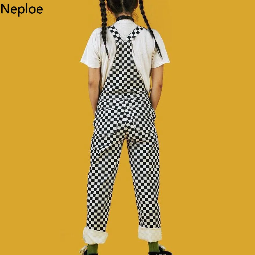 Neploe Ulzzang уличная Комбинезон Хип хоп прямые широкие брюки комбинезоны штаны Harajuku