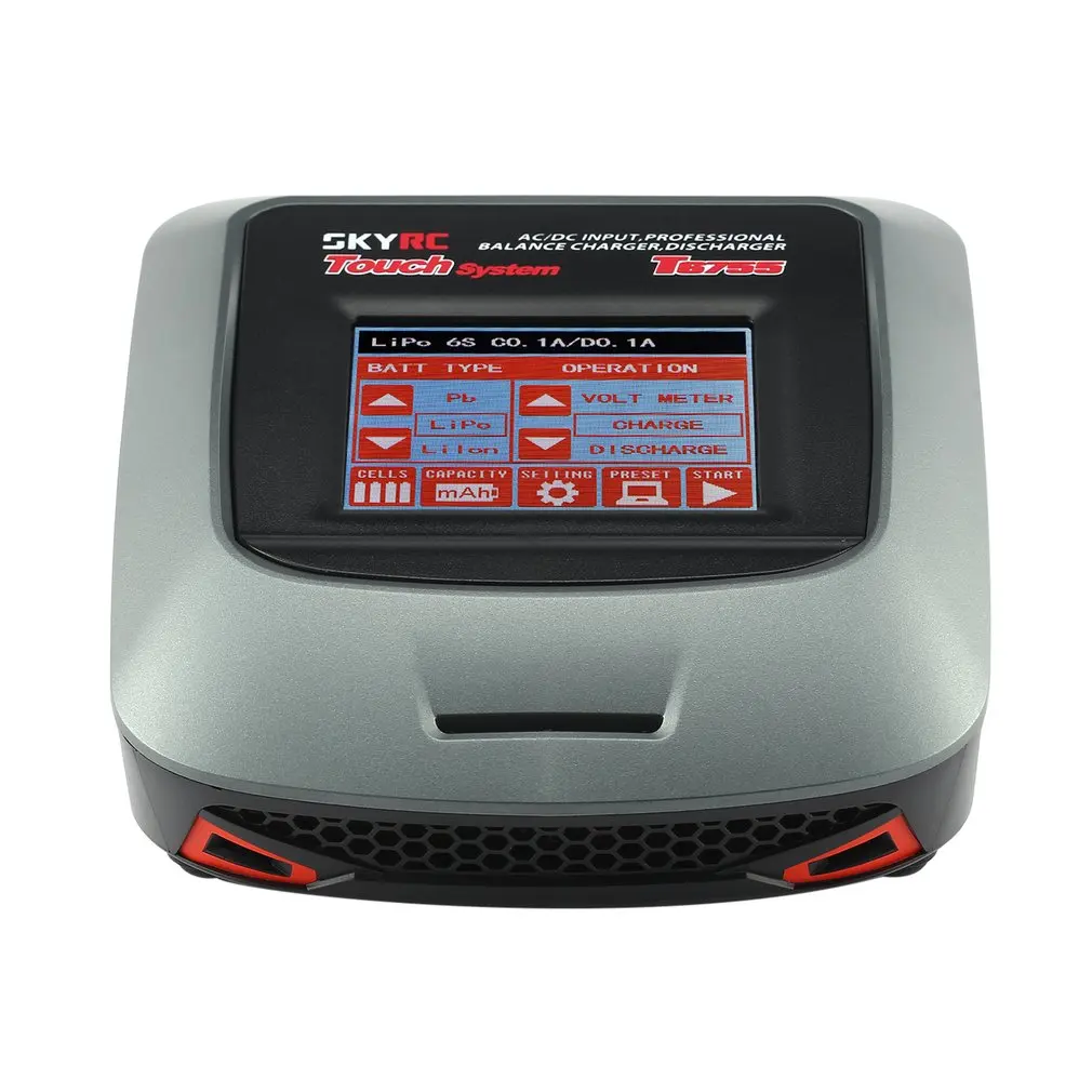 

T6755 7A 55W AC DC Lipo Nicd LiIon NiMH Battery Balance Charger Discharger with 3.2' Touch LCD Screen for RC Model Accessories
