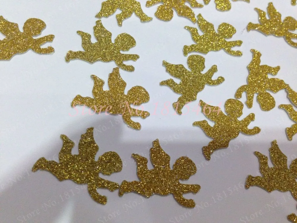 

200pcs Glitter Mini Angel Confetti Wedding Party Confetti Table Scatteres Baby Shower Table Decorations Supplies
