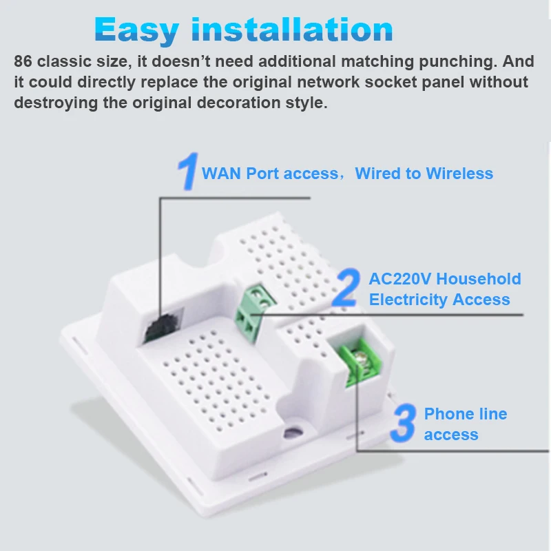 Roteador de Wi-fi sem Fio Wi-fi sem Fio Ponto de Acesso Extensor de Wifi Poe em Roteador de Parede Roteador Repetidor ap 300mbps - Imagem 5