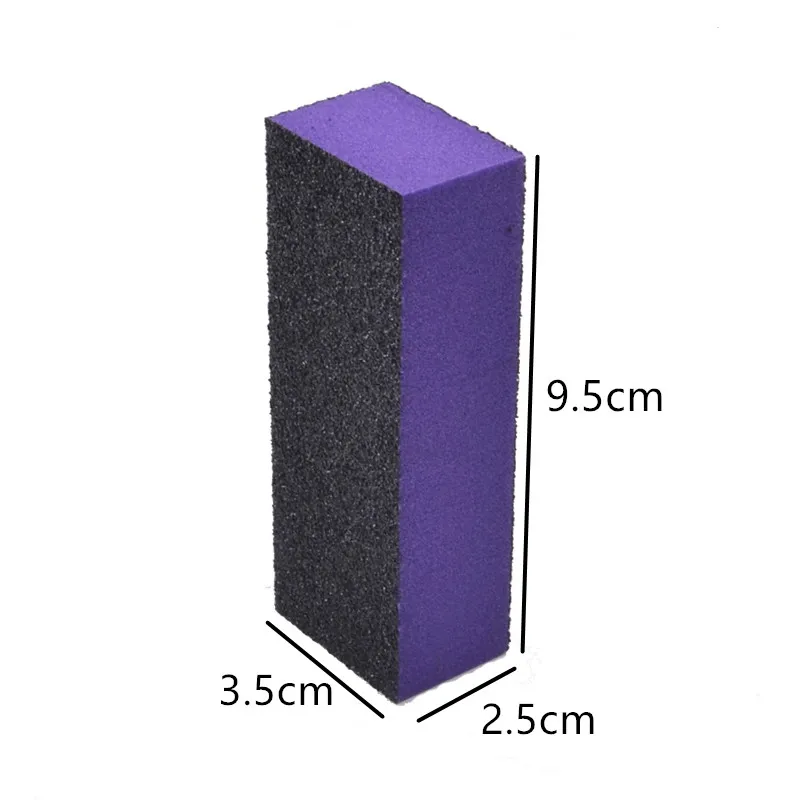 10 Pcs Cuboid Shape Nail File Sanding Block Buffer 3 sides Purple Nail Art File Sponge Grinding Pedicure Manicure Nail Art Tool