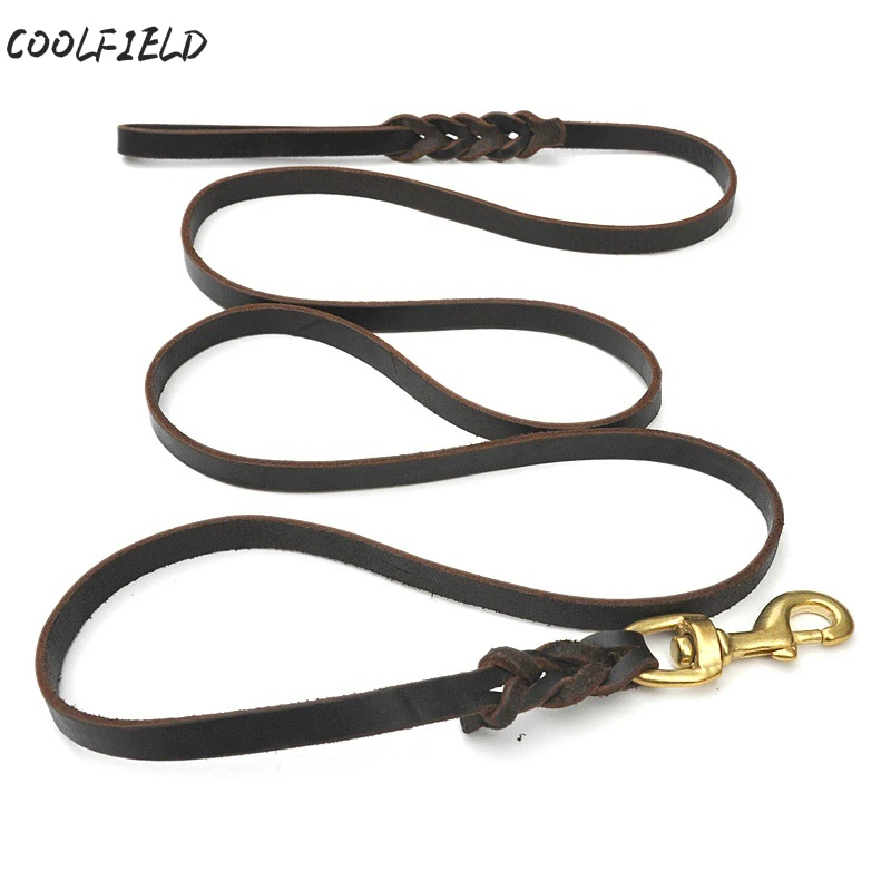 100 Cow Leather Handmade Braided Stitch Leashes Leads For Big Giant Dog Soft Solid Durable