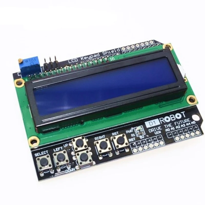 

Thinary LCD Keypad Shield LCD1602 LCD 1602 Module Display For Arduino ATMEGA328 ATMEGA2560 raspberry pi UNO blue screen