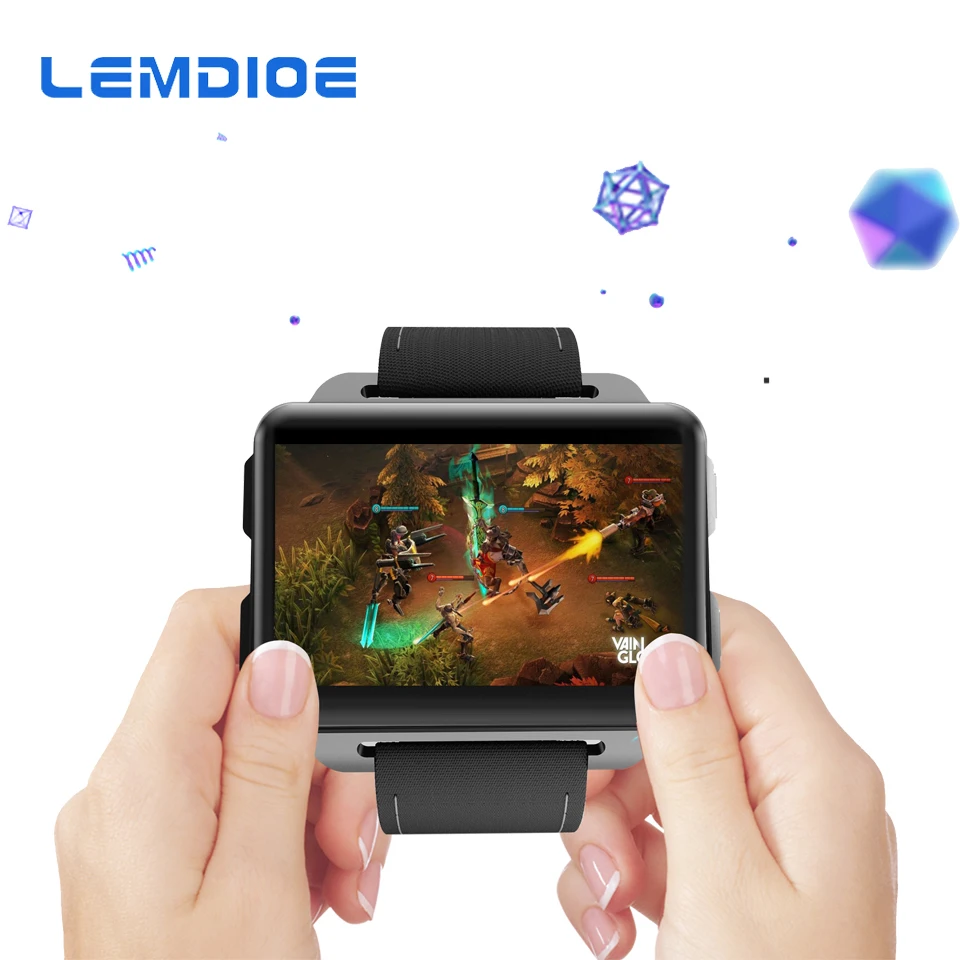 

LEMDIOE Android 5.1 Smart Watch Men 1GB + 16GB Supper Big Screen 1200 Mah Battery Support WIFI SIM Card GPS Calls Smartwatch