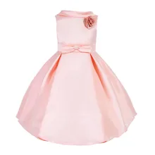 O vestido da menina elegante noble Europeia sólidos bow princess dress para 3-10yrs crianças meninas crianças festa de casamento desempenho vestido