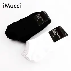 IMucci/2 пары для мужчин черный, белый цвет носки для девочек женщин с закрытым носком Невидимый Хлопок колготки для осени и весны Короткие