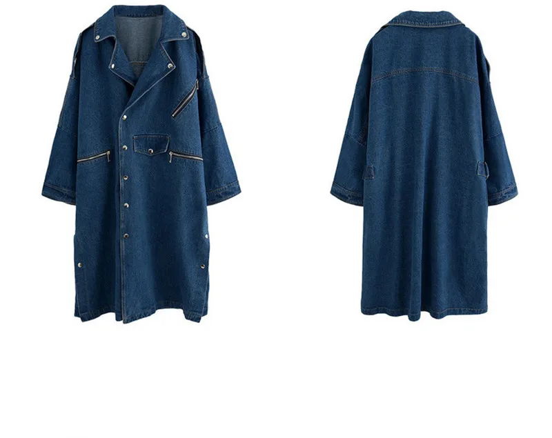 Весна-Осень, Женская ветровка, свободный джинсовый модный Женский Тренч, женское элегантное длинное пальто, облегающие Топы IOQRCJV T203