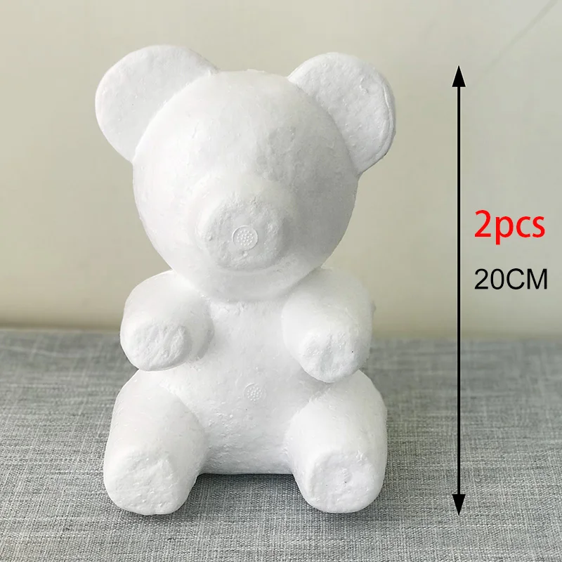 DIY 20 см пенопластовый Мишка для цветка розы Мишка пустая Форма пластик зародышей Искусственные цветы ручной работы материал 2 шт