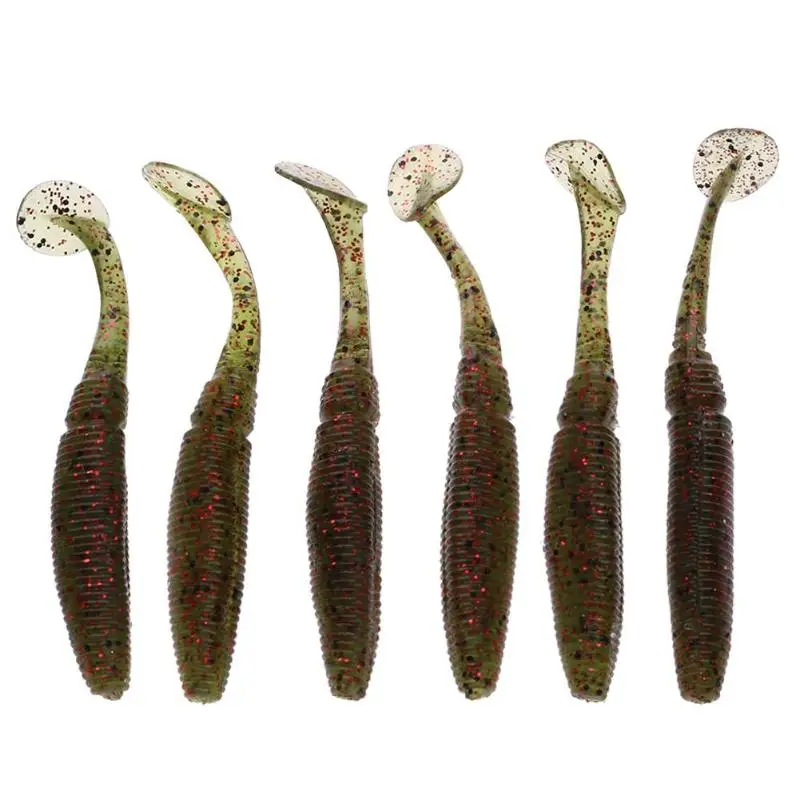 

6pcs 8cm/3.5g T-tail Worm Fishing Lure Soft Artificial Baits Wobblers Swimbait Fishing Lures Fishing Tackle Fishing Accessories