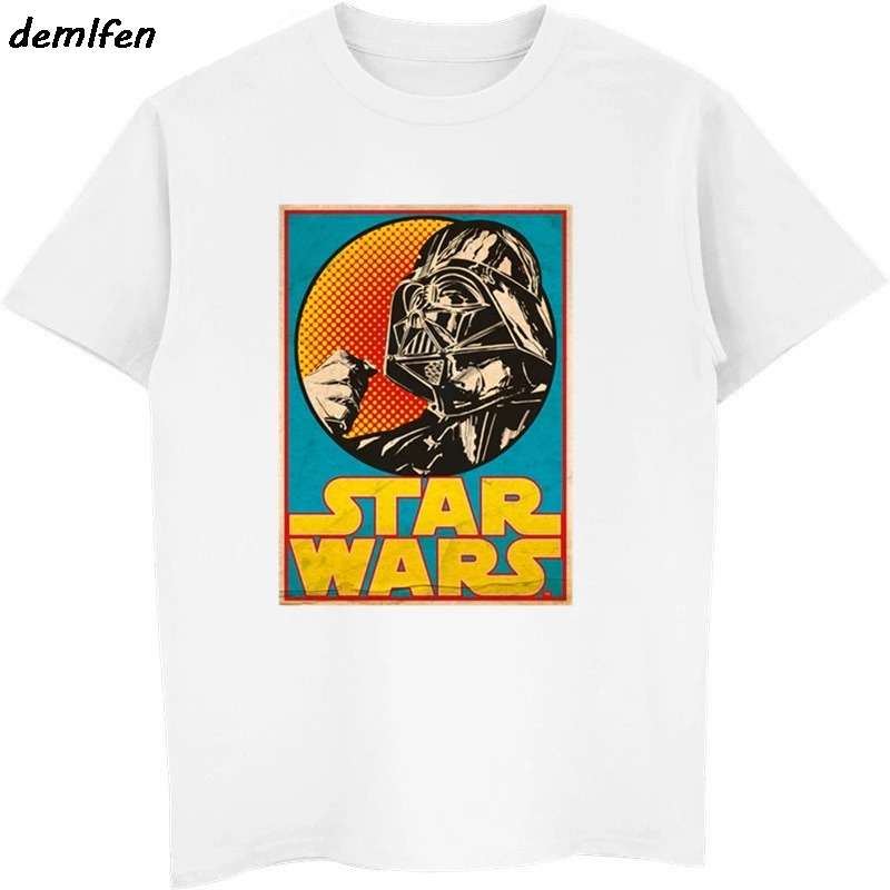 Звездные войны плакат печать футболка принцесса Лея Дарт Вейдер йода Чубакка забавная футболка Звездные войны винтажная черная модная футболка для мужчин - Цвет: 23