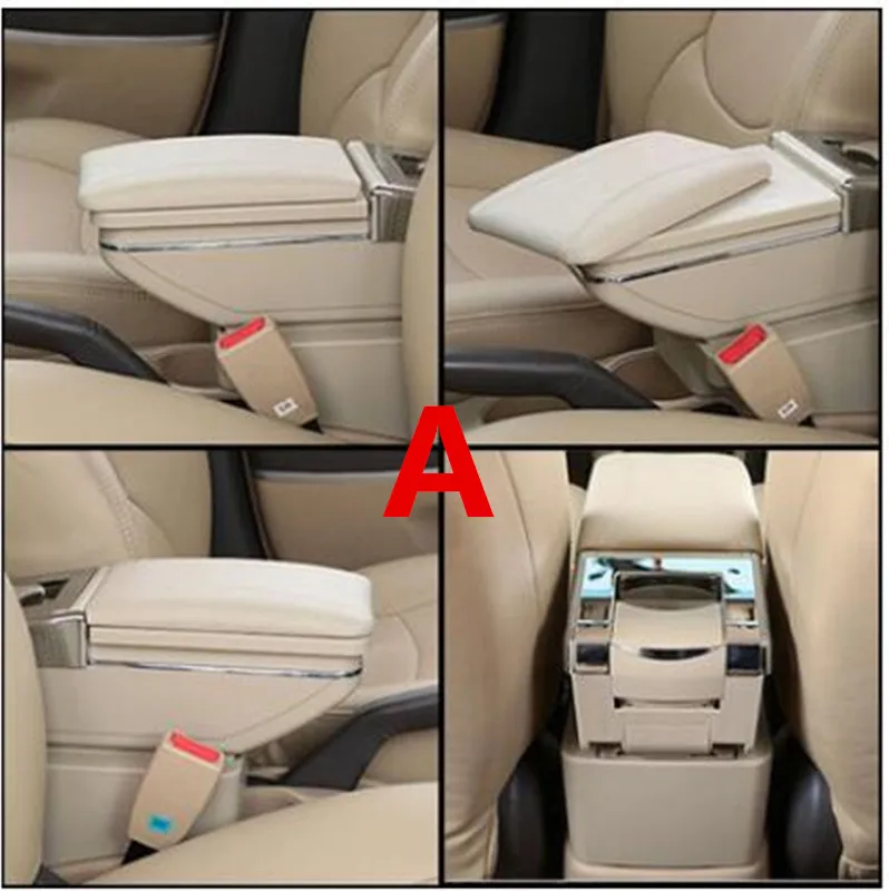 For Ford Ka+ Plus armrest box central Store content box storage interior car-styling decoration accessories parts 15-19 - Название цвета: A style Beige