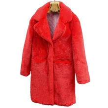 Модное женское меховое пальто, имитация овечьей шерсти, зимнее пальто, продукт, утепленная теплая зимняя куртка, гарантия качества