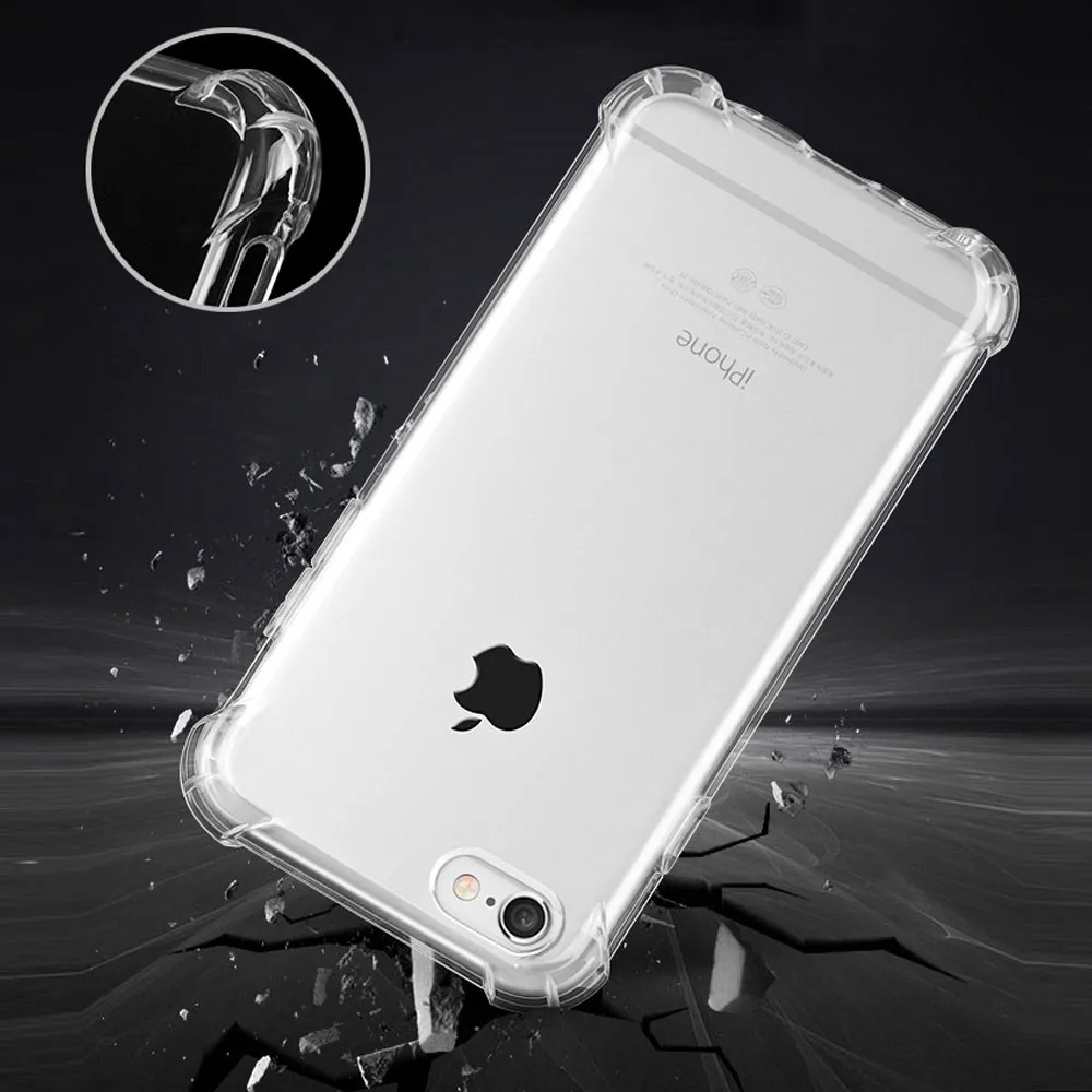 LUOOV Супер антидетонаторы Кремния Чехол для iPhone 6 S Plus Тпу Прозрачный Прозрачная
