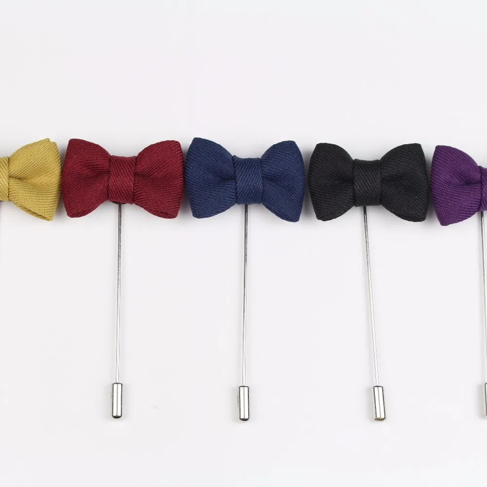 

Fashion Boutonniere Bowtie Stick Lapel Tie Pin Brooch Badge Cloth Breastpin
