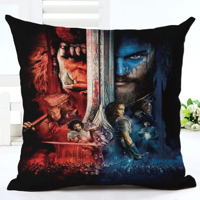 

2016 WOW Warcrafted movie The ALLIANCE And HORDE Doomhammer Throw Pillow Case Home Sofa Backrest Decoration Cushion Cover 3D