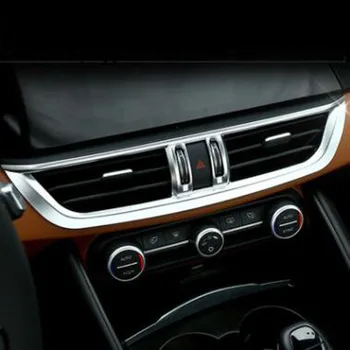 

For Alfa Romeo Giulia 2017-2018 1PC ABS Chrome Car Matte Silver Interior Control Outlet Box Cover Trim Car Styling Accessories