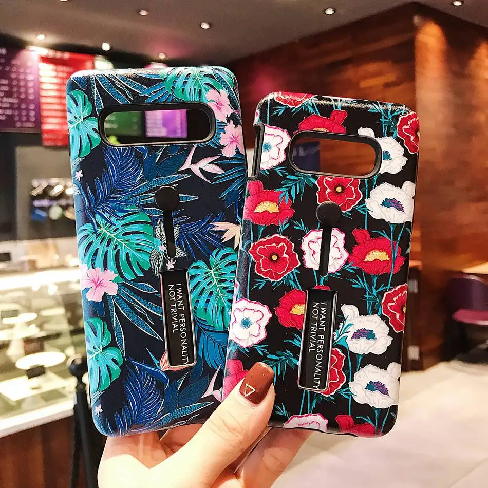 Чехол для Galaxy S10E модный силиконовый чехол Samsung S10 Plus чехол-подставка с цветами и