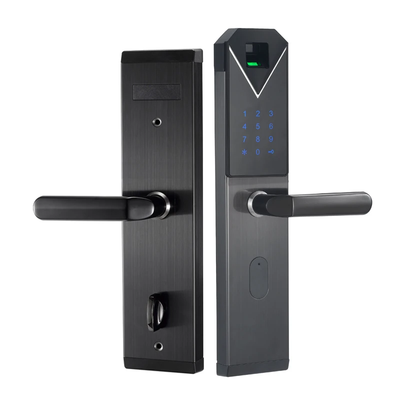 2018Biometric Electronic Smart Door Lock Fingerprint+4 Cards+2 Mechanical Keys Keyless Code Lock Smart Entry Office Home L18019F