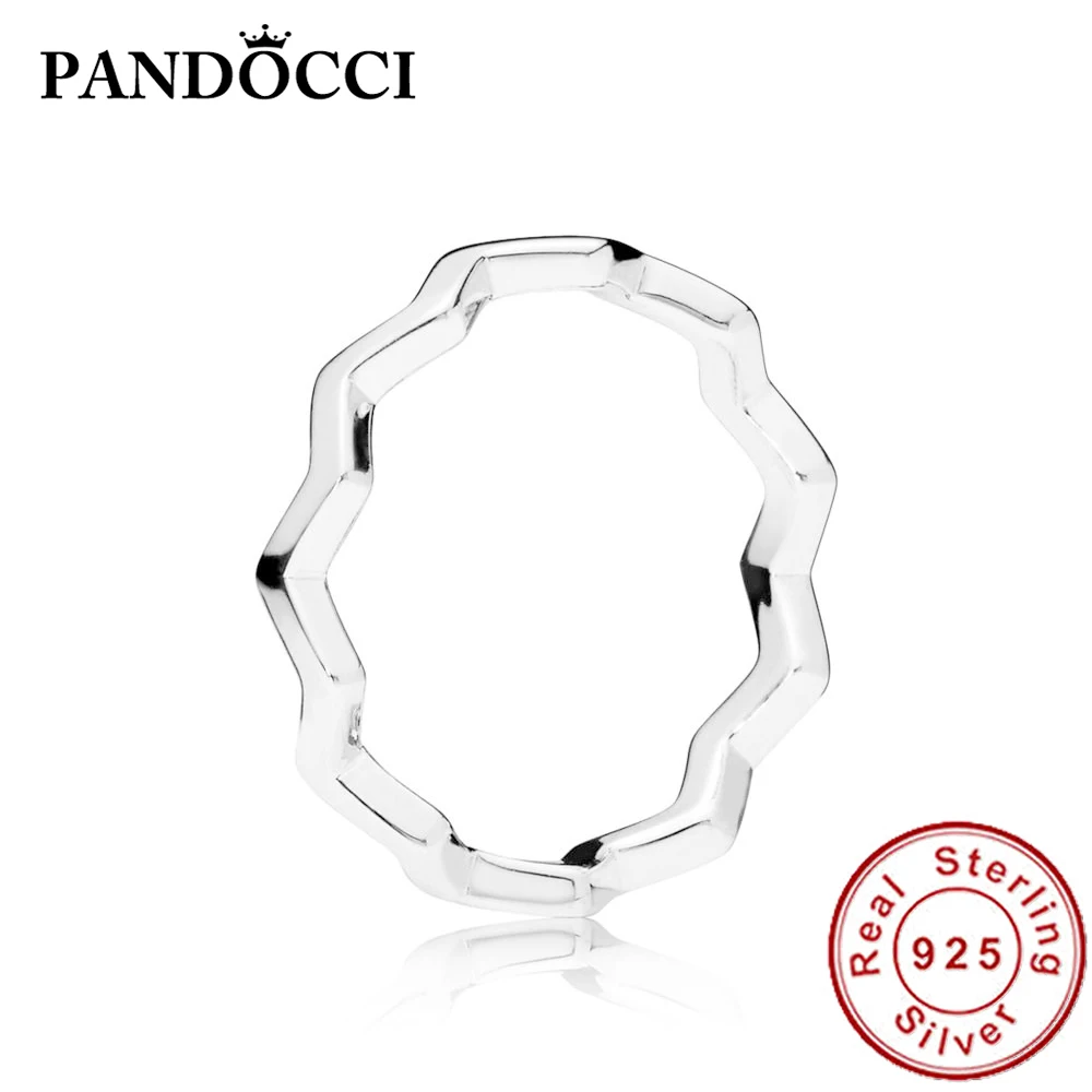 

PANDOCCI 100% 925 Sterling Silver 197752 TIMELESS ZIG ZAG RING Holiday Wedding Jewelry Gift Factory Direct