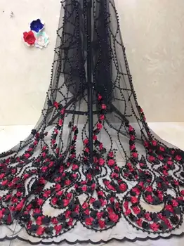 

Cyndi-10.2715 Hot selling african sequins lace fabric tessel fringel embroidered tulle mesh lace fabric