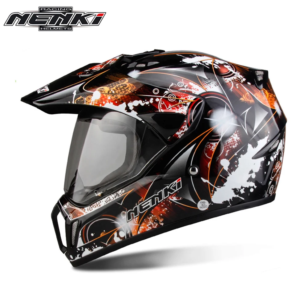 

NENKI Black Motorcycle Helmet Motorcycle Full Face Helmet Motocross Men's Adventure Downhill DH Racing Casco Moto Helmet DOT