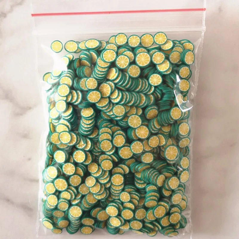 9 Упаковок 180 г Ассорти ломтиков слайма DIY ремесла украшения фруктовые ломтики Slime принадлежности для изготовления мягкой глины для дизайна ногтей - Цвет: 5mm Lemon