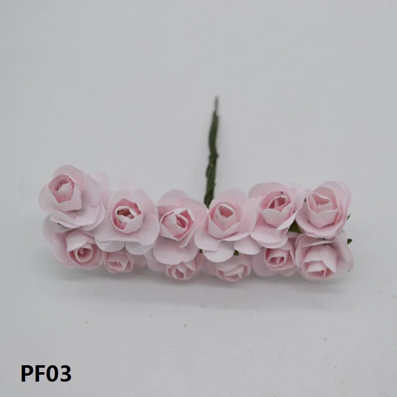 36 шт./лот, 2 см диаметр, мини искусственный букет из разноцветной бумаги с розами для скрапбукинга, украшения для свадебной вечеринки - Цвет: PF03