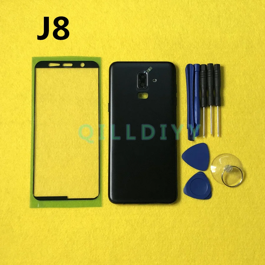 

Full Housing Front Chassis Middle Frame With Side buttons + Back Battery Cover For Samsung Galaxy J8 2018 J810 J810F + tools