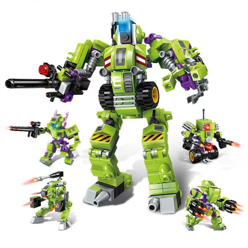 Koop 4 In 1 Legoings Vervorming Robot DIY Auto Mech Transformator Bouwstenen Kit Speelgoed Beste Kids Geschenken Voor Verjaardag Kerst