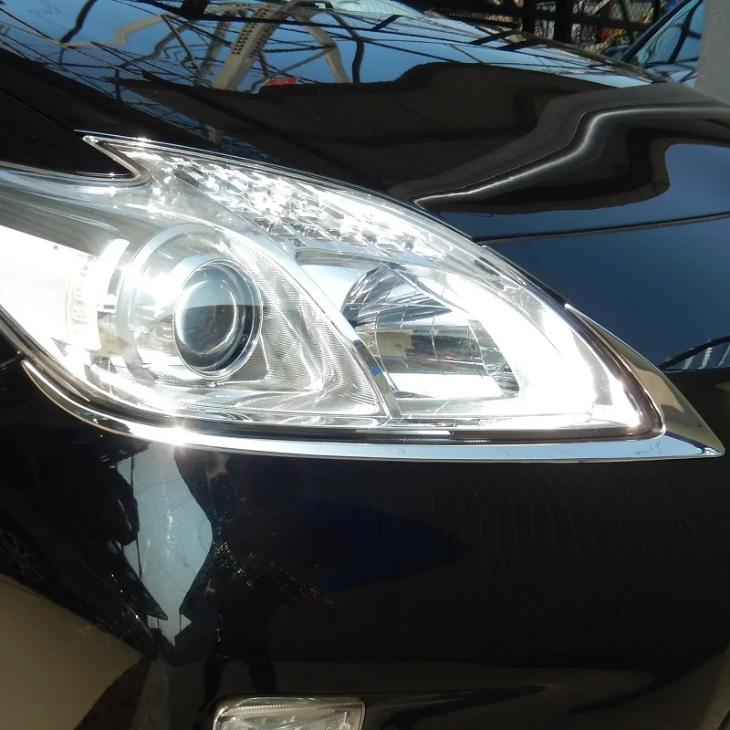 Накладки на передние фары из нержавеющей стали для Toyota Prius ZVW30 facelift 2012 2013 2014 2015 |