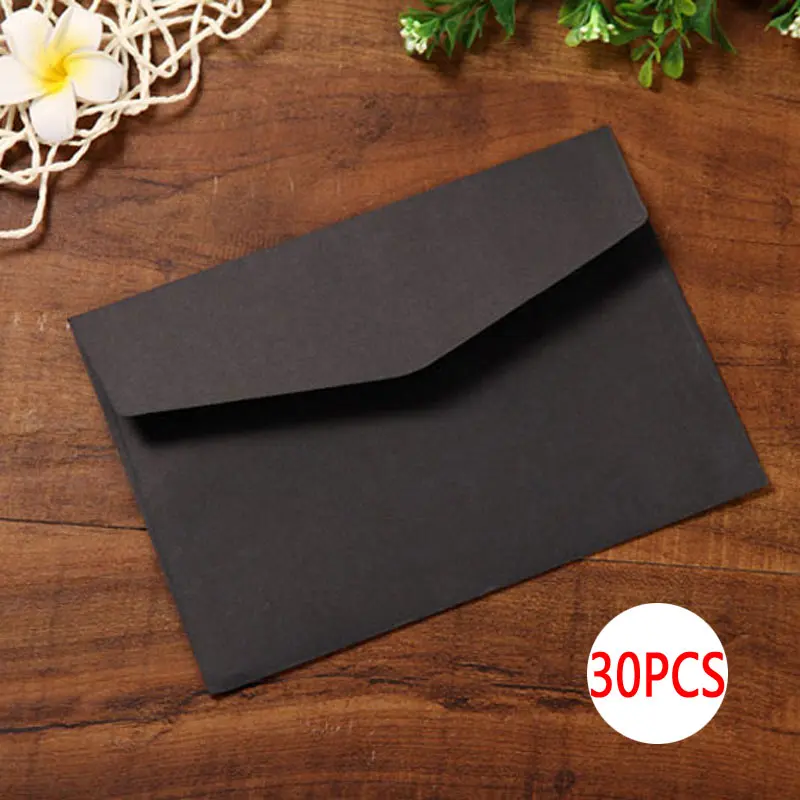 

DELVTCH 30pcs/set Black White Craft Paper Envelopes Vintage Retro Style Envelope For Office School Card Scrapbooking Gift