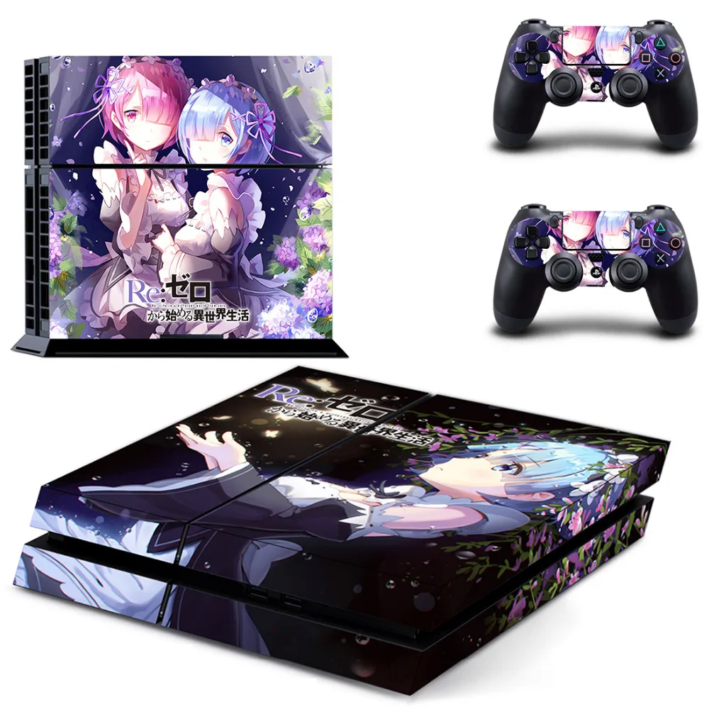 Стикер для консоли и контроллеров Sony PlayStation 4 с аниме милая девушка Рем RE: жизнь в