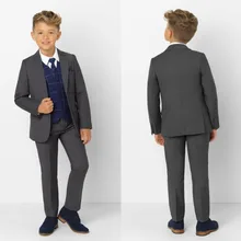 Новое поступление, одежда для мальчиков, детские костюмы с лацканами, одежда, выполненная на заказ, комплект из 3 предметов, костюмы для выпускного вечера(куртка+ штаны+ галстук+ жилет), 009