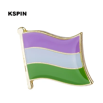 LGBT Pride 6 цветов Радужный Флаг Pinback Кнопка значок жетон для геев - Цвет: XY0135