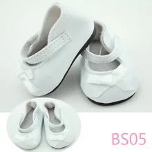 Doll Shoes Fits 18” American Girl Doll Clothes Mary Jane SHOES White Color Leather Shoes With Bow Doll Accessories