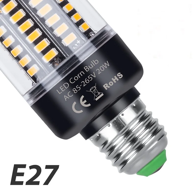 Canling E14 светодиодный светильник E27 светодиодный лампы SMD 5736 220V Светодиодная лампа-кукуруза 28 40 72 108 132 156 189 светодиодный s люстра светодиодный светильник для украшения дома - Испускаемый цвет: E27 Base