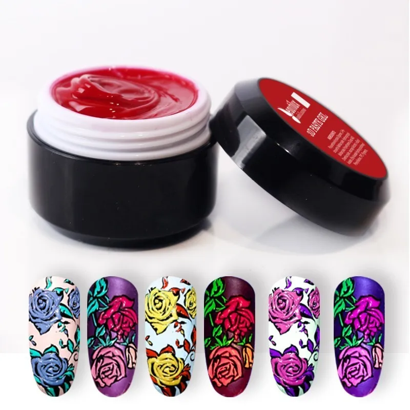 

Beautilux 1pc Gel Paste No Sticky Layer No Spread Nail Art 3D Carving Soak Off UV LED Nails Gel Polish For Nail Design Artist 6g