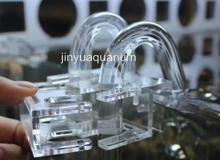 

Lily glass pipe inflow outflow water hose fix holder double hole acrylic aquarium fish landscape plant tank