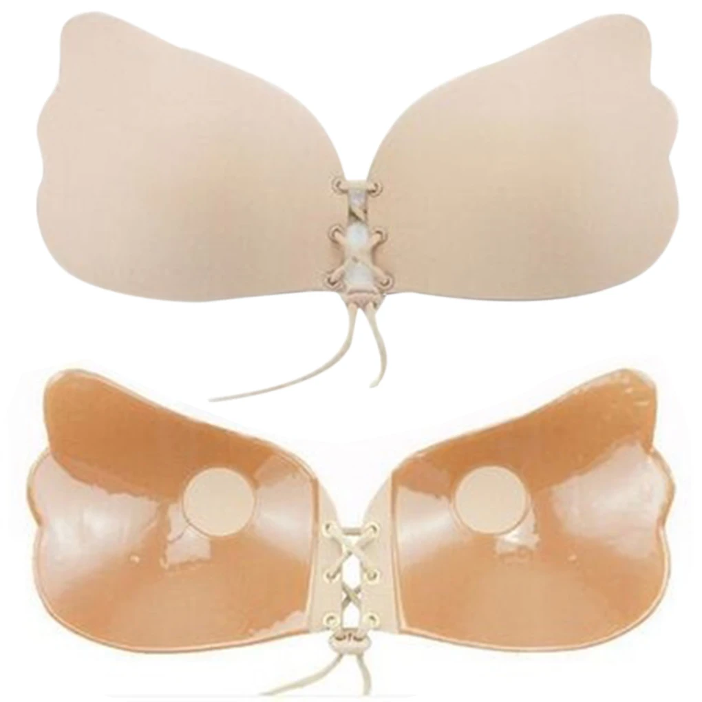 Women Summer Silicone Adhesive Bra Girl Backless Gel Push Up Strapless