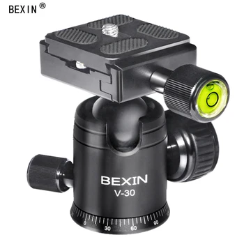 

BEXIN V-30 360 degree rotating Portable Mini Camera Video Ball Tripod Head with 1/4" Threaded Quick Release Plate for Manfrotto