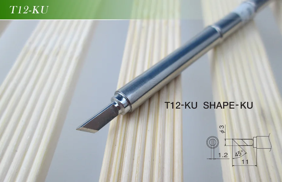 Newest 3Pcs/Set T12-KU BC2 ILS Solder Iron Tips for Soldering Rework Station FX-951 FX-952 portable stick welder