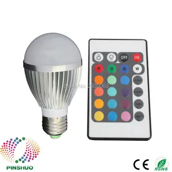 

(60PCS/Lot) Bridgelux Chip RGB LED Bulb Remote LED Light 5W Color Change Spotlight Lamp